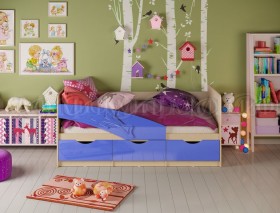 Кровать детская 1,6м Дельфин (Синий металлик) в Колпашево - kolpashevo.katalogmebeli.com | фото 1
