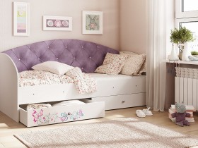 Кровать детская Эльза Белый/Фиолетовый в Колпашево - kolpashevo.katalogmebeli.com | фото