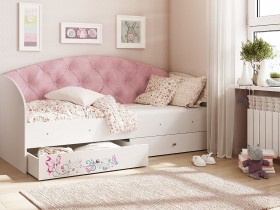 Кровать детская Эльза Белый/Розовый в Колпашево - kolpashevo.katalogmebeli.com | фото 1