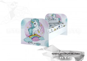 Кровать детская КР-08 Тойс (белый/белый,фотопечать Little Pony) в Колпашево - kolpashevo.katalogmebeli.com | фото