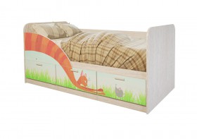 Кровать детская Минима Лего 1,86м с ящиками (дуб атланта/лиловый сад) в Колпашево - kolpashevo.katalogmebeli.com | фото 9