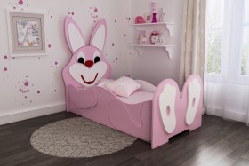 Кровать детская Зайка 1.6 Розовый/Белый в Колпашево - kolpashevo.katalogmebeli.com | фото