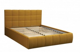 Кровать "Диана" ш. 1400 (Н=1010мм) (жаккард горчица) в Колпашево - kolpashevo.katalogmebeli.com | фото