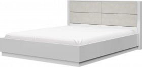 Кровать двойная 1400х2000 Вива (Белый/Белый глянец/Платина) в Колпашево - kolpashevo.katalogmebeli.com | фото
