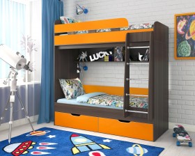 Кровать двухъярусная Юниор-5  Бодего/Оранжевый в Колпашево - kolpashevo.katalogmebeli.com | фото 1