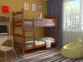 Кровать двухъярусная Соня из массива сосны 800*1890 Орех в Колпашево - kolpashevo.katalogmebeli.com | фото