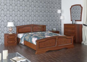 Кровать Елена из массива сосны 1200*2000 Орех в Колпашево - kolpashevo.katalogmebeli.com | фото