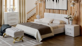 Кровать «Элис» c мягкой обивкой тип 1 (Белая) в Колпашево - kolpashevo.katalogmebeli.com | фото