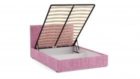 Кровать Гамма ш. 1400 (с основанием для хранения) (велюр тенерифе розовый) в Колпашево - kolpashevo.katalogmebeli.com | фото 3