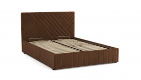 Кровать Гамма ш. 1400 (с основанием для хранения) (велюр тенерифе шоколад) в Колпашево - kolpashevo.katalogmebeli.com | фото 3