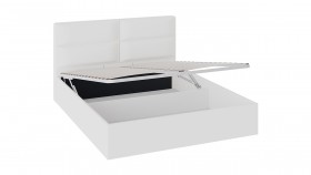 Кровать «Глосс» с мягкой обивкой и подъемным механизмом тип 1 (1600) (Белая) в Колпашево - kolpashevo.katalogmebeli.com | фото 2