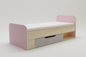 Кровать Грэйси 1650х750 (Розовый/Серый/корпус Клен) в Колпашево - kolpashevo.katalogmebeli.com | фото 2