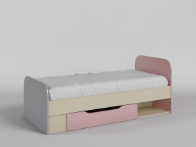 Кровать Грэйси 1650х750 (Розовый/Серый/корпус Клен) в Колпашево - kolpashevo.katalogmebeli.com | фото