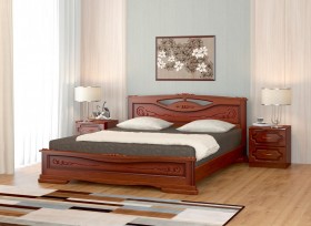 Кровать Карина-7 из массива сосны 1400*2000 Орех в Колпашево - kolpashevo.katalogmebeli.com | фото 1
