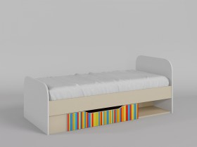 Кровать Клаксон без машинок 1650х750 (Белый/корпус Клен) в Колпашево - kolpashevo.katalogmebeli.com | фото