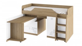 Кровать комбинированная «Оксфорд» (Ривьера/Белый с рисунком) в Колпашево - kolpashevo.katalogmebeli.com | фото 3