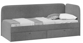 Кровать «Молли» с мягкой обивкой (900) тип 1 (Микровелюр Scandi Graphite 22) в Колпашево - kolpashevo.katalogmebeli.com | фото