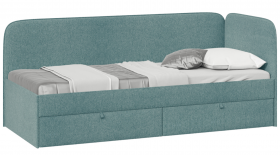 Кровать «Молли» с мягкой обивкой (900) тип 1 (Микровелюр Scandi Indigo 11) в Колпашево - kolpashevo.katalogmebeli.com | фото