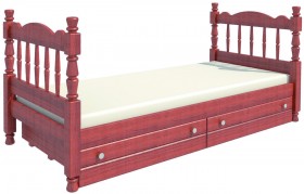 Кровать одинарная Аленка из массива сосны 800*1890 Орех в Колпашево - kolpashevo.katalogmebeli.com | фото 2