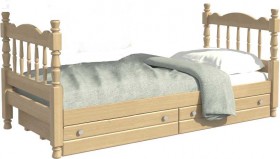 Кровать одинарная Аленка из массива сосны 800*1890 Сосна в Колпашево - kolpashevo.katalogmebeli.com | фото