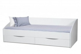 Кровать одинарная Фея - 3 (симметричная) New/(белый / белый / ДВПО: белый) в Колпашево - kolpashevo.katalogmebeli.com | фото