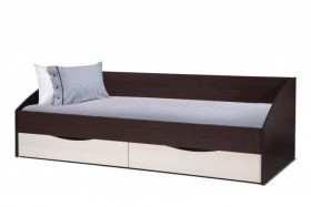 Кровать одинарная "Фея - 3" (симметричная) New (венге / вудлайн кремовый / ДВПО: белый) в Колпашево - kolpashevo.katalogmebeli.com | фото 2