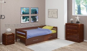 Кровать одинарная ГЛОРИЯ из массива сосны  900*2000 (Орех) в Колпашево - kolpashevo.katalogmebeli.com | фото