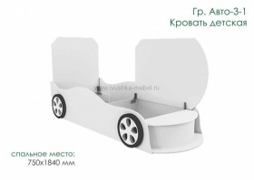 Кровать одноместная Авто-3-1 с рисунком Авто Лайм в Колпашево - kolpashevo.katalogmebeli.com | фото 3
