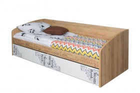 Кровать с 2 ящиками «Оксфорд» (Ривьера/Белый с рисунком) в Колпашево - kolpashevo.katalogmebeli.com | фото 3