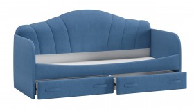 Кровать «Молли» с мягкой обивкой (900) тип 1 (Микровелюр Scandi Indigo 11) в Колпашево - kolpashevo.katalogmebeli.com | фото 4