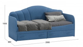 Кровать «Молли» с мягкой обивкой (900) тип 1 (Микровелюр Scandi Indigo 11) в Колпашево - kolpashevo.katalogmebeli.com | фото 6