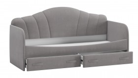 Кровать с мягкой спинкой и ящиками «Сабрина» 900 Светло-серый в Колпашево - kolpashevo.katalogmebeli.com | фото 2