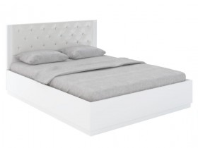 Кровать с ПМ М25 Спальня Тиффани (белый текстурный) в Колпашево - kolpashevo.katalogmebeli.com | фото