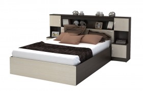 Кровать с прикроватным блоком КР 552 Спальня Basya (венге/белфорт) в Колпашево - kolpashevo.katalogmebeli.com | фото 1