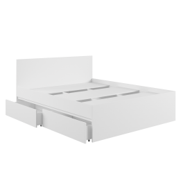 Кровать с ящиками К1.6М Мадера Белый в Колпашево - kolpashevo.katalogmebeli.com | фото 3
