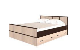 Кровать Сакура с настилом и ящиками 1,4 (Венге/Лоредо) в Колпашево - kolpashevo.katalogmebeli.com | фото