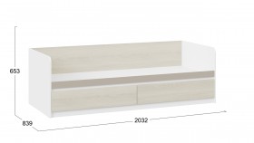 Кровать «Сканди» с 2 ящиками Дуб Гарден/Белый/Глиняный серый в Колпашево - kolpashevo.katalogmebeli.com | фото 3