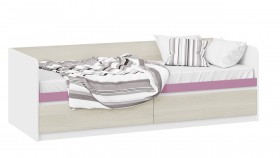Кровать «Сканди» с 2 ящиками Дуб Гарден/Белый/Лиловый в Колпашево - kolpashevo.katalogmebeli.com | фото 1