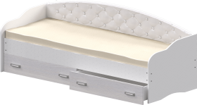 Кровать Софа-7 с мягкой спинкой (800х1900) Белый в Колпашево - kolpashevo.katalogmebeli.com | фото 1