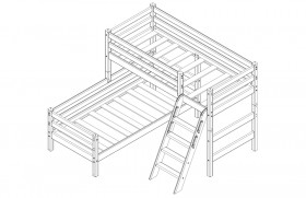 Кровать Соня вариант 8 угловая с наклонной лестницей Белый полупрозрачный в Колпашево - kolpashevo.katalogmebeli.com | фото 4