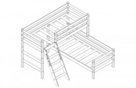 Кровать Соня вариант 8 угловая с наклонной лестницей Лаванда в Колпашево - kolpashevo.katalogmebeli.com | фото 2