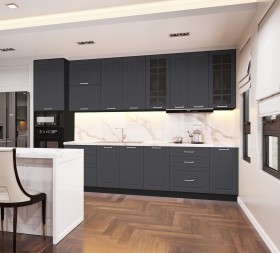 Кухонный гарнитур 1,8м Луксор высокие модули (Клен серый/корпус венге) в Колпашево - kolpashevo.katalogmebeli.com | фото