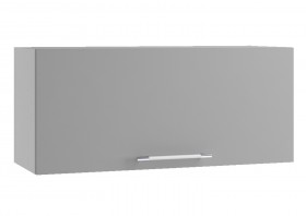 Квадро ПГ 800 шкаф верхний горизонтальный (Белая кожа/корпус Серый) в Колпашево - kolpashevo.katalogmebeli.com | фото