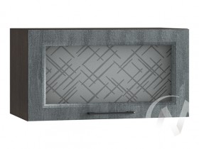 Либерти Шкаф верхний горизонтальный со стеклом ШВГС 609 (Холст грей/корпус венге) в Колпашево - kolpashevo.katalogmebeli.com | фото