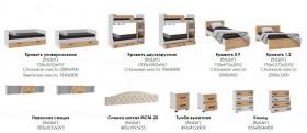 Лючия кровать 0,9 белый/ателье светлое в Колпашево - kolpashevo.katalogmebeli.com | фото 2