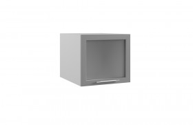 Лофт ГВПГС 500 шкаф верхний горизонтальный глубокий со стеклом высокий (Дуб бурый/корпус Серый) в Колпашево - kolpashevo.katalogmebeli.com | фото