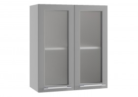 Лофт ПС 600 шкаф верхний со стеклом (Дуб бурый/корпус Серый) в Колпашево - kolpashevo.katalogmebeli.com | фото