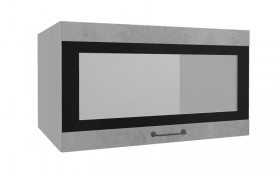 Лофт ВПГСФ 800 шкаф верхний горизонтальный со стеклом высокий с фотопечатью (Бетон светлый/корпус Серый) в Колпашево - kolpashevo.katalogmebeli.com | фото
