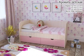 Мальвина Кровать детская 2 ящика 1.8 Розовыйй глянец в Колпашево - kolpashevo.katalogmebeli.com | фото