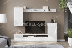 Мебель для гостиной МГС 4 (Белый/Белый глянец) в Колпашево - kolpashevo.katalogmebeli.com | фото 1
